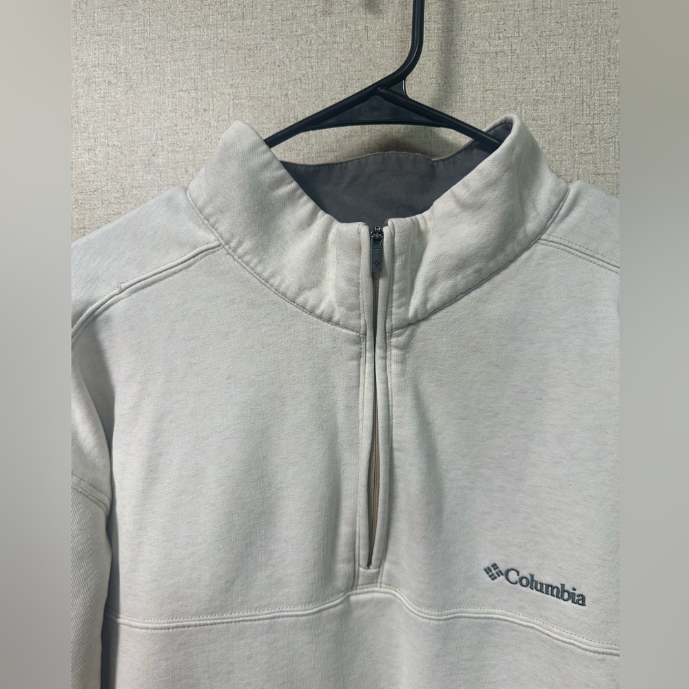 Columbia Men's Cream Zip-Up Sweater